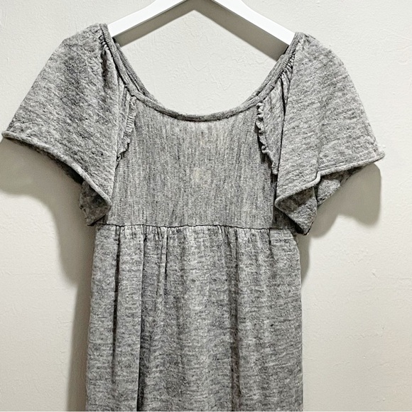 MOTH ANTHROPOLOGIE Women’s Gray Knit Alpaca Blend Flutter Sleeve Dress Lined M - Picture 4 of 8